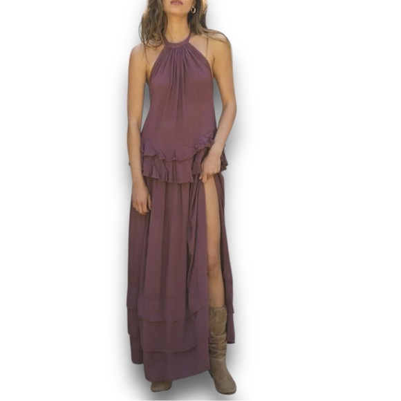 Jen's Pirate Booty Dresses & Skirts - Jen’s Pirate Booty Dress NWT maxi long Chocolate Merlot backless halter‎ S $225